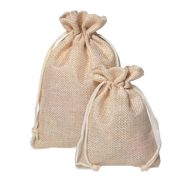 麻布布艺收纳束口袋小花棉麻布收纳袋珠宝文玩手镯礼品收纳包装袋