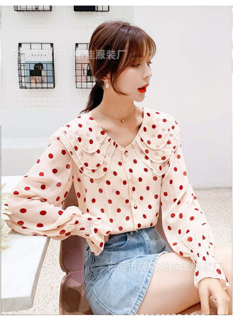 春秋新款上衣女士衬衫韩版女装长袖雪纺衫外贸尾货杂款服装清仓