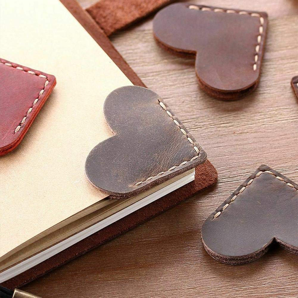 简约书本保护角学生用文具书签pu皮质包边分页夹创意标志夹