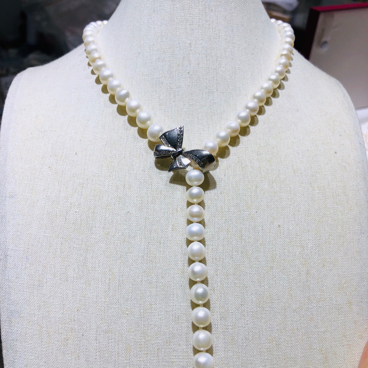 毛衣链女一款多戴7-8mm淡水珍珠微微瑕随意搭 各个价位都可定制的