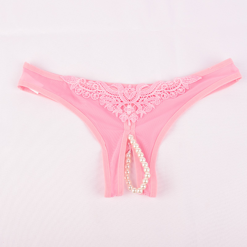叶子媚情趣内裤一件代发 三角裤女性感珍珠刺激蕾丝开裆t裤丁字裤
