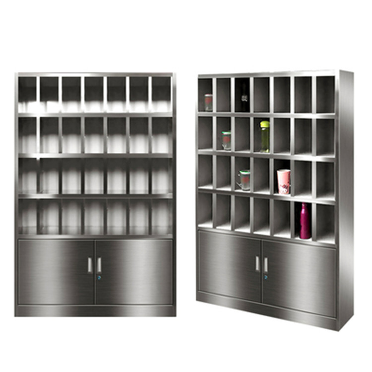 不锈钢茶水柜工厂车间员工水杯放置柜茶杯收纳柜休息室多层储物架