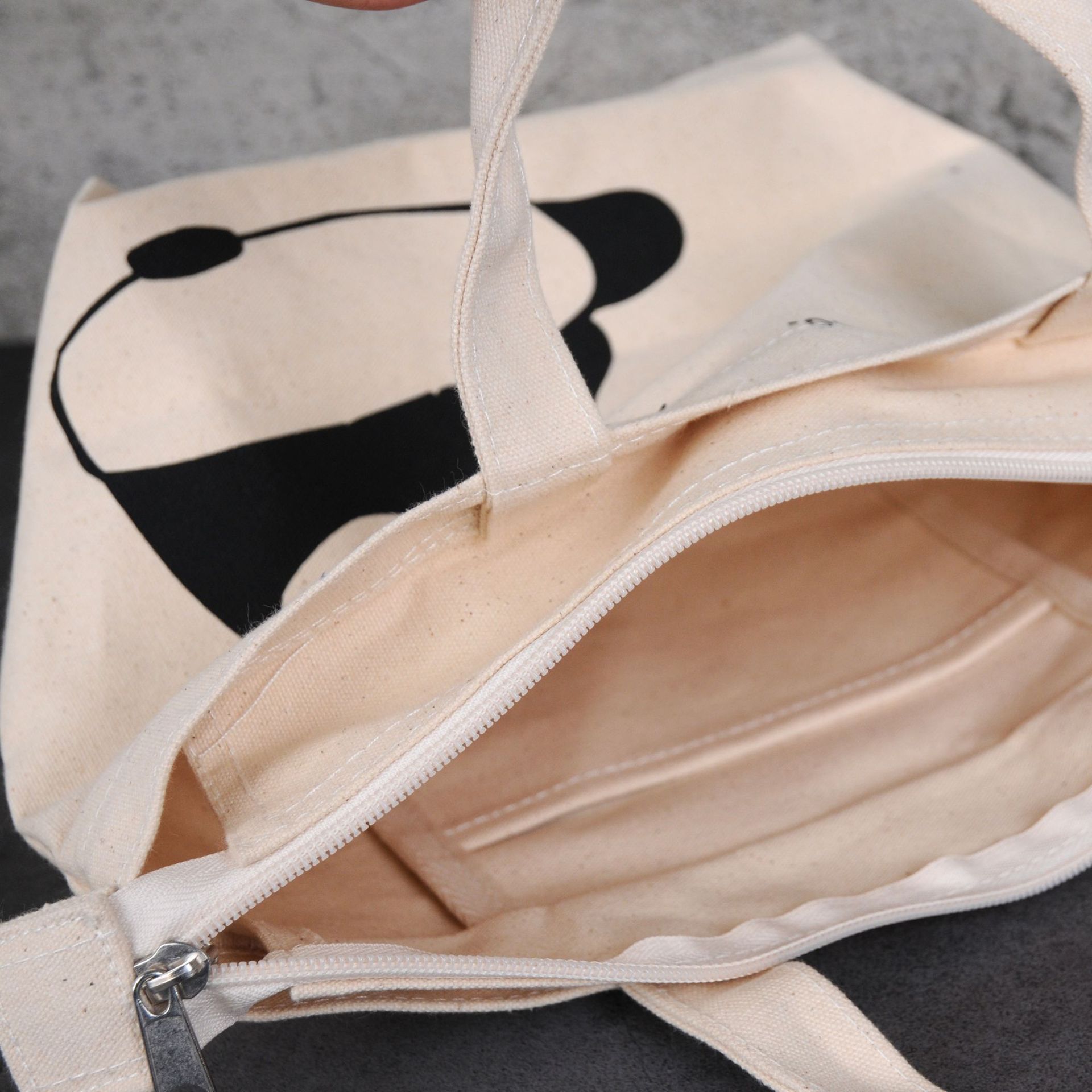 厂家现货熊猫环保袋新款帆布袋定做广告印花logo手提袋棉布袋定做