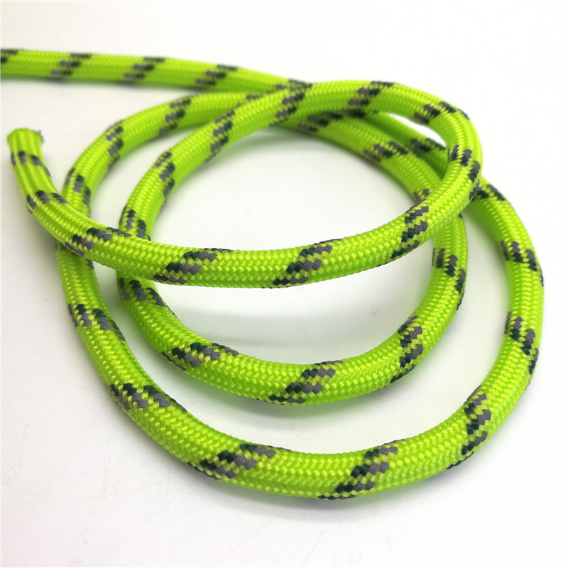 5毫米荧光绿间色反光露营绳 荧光色帐篷风绳 耐磨结实帐篷固定绳