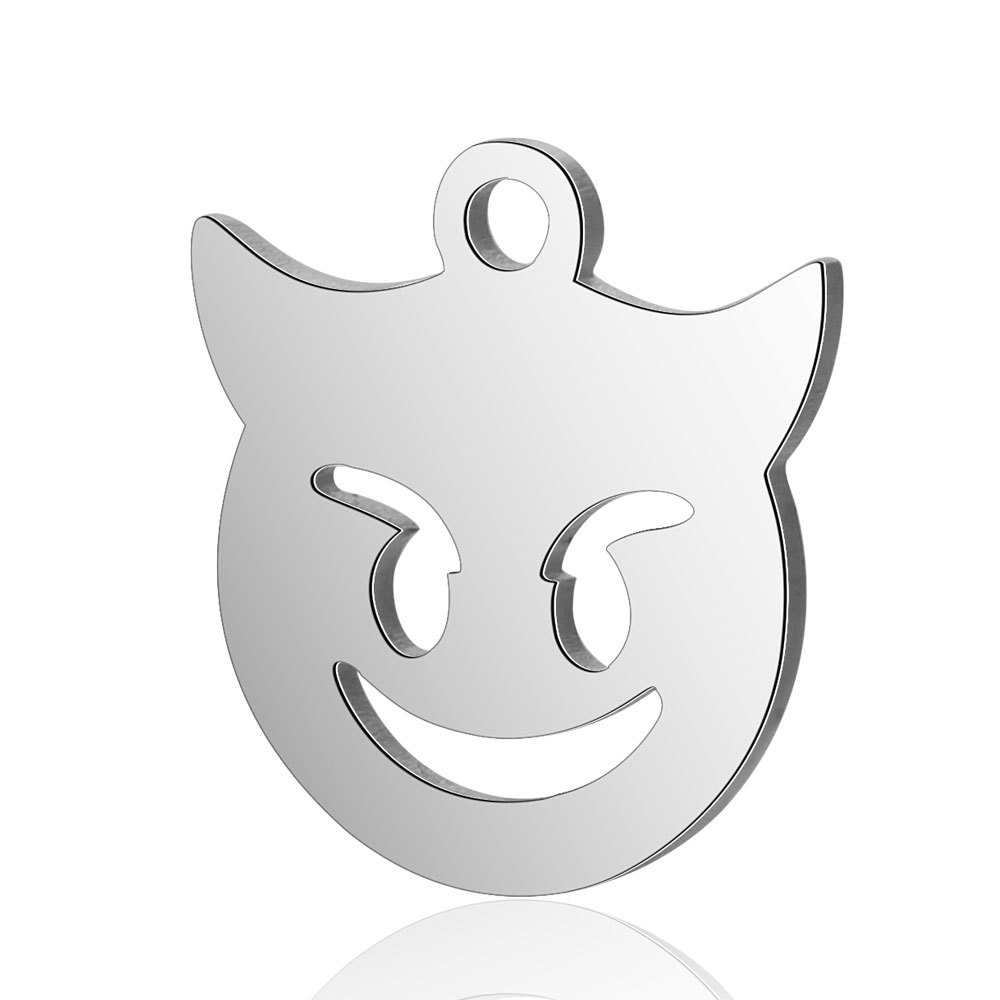 唯星钛钢猫咪恶魔吊坠全抛光激光切割不锈钢饰品配件圣诞节日吊坠