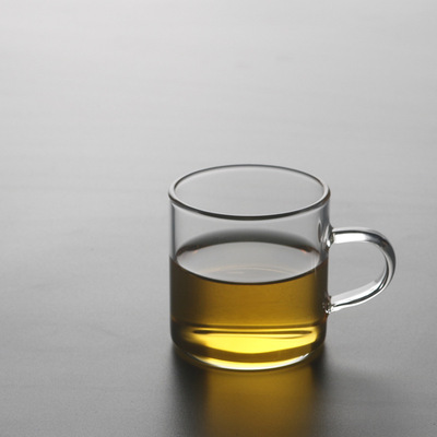 迷你茶杯带把小功夫茶杯品茗杯茶具套装家用杯子6只装玻璃红茶水