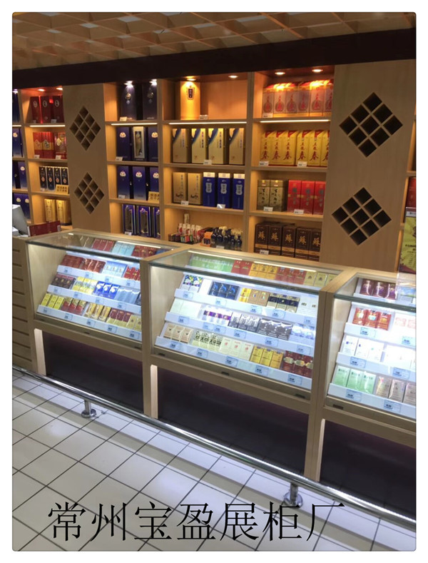 张家港超市商场烟酒店烟酒柜定制 便利店烟酒柜价格 效果图