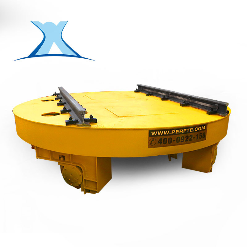 百特智能定做工业用转盘轨道车 90度直角转弯电动手动转盘