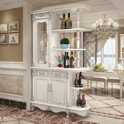 欧式隔断柜间厅柜酒柜客厅双面隔断柜门厅柜玄关柜装饰柜烤漆白色