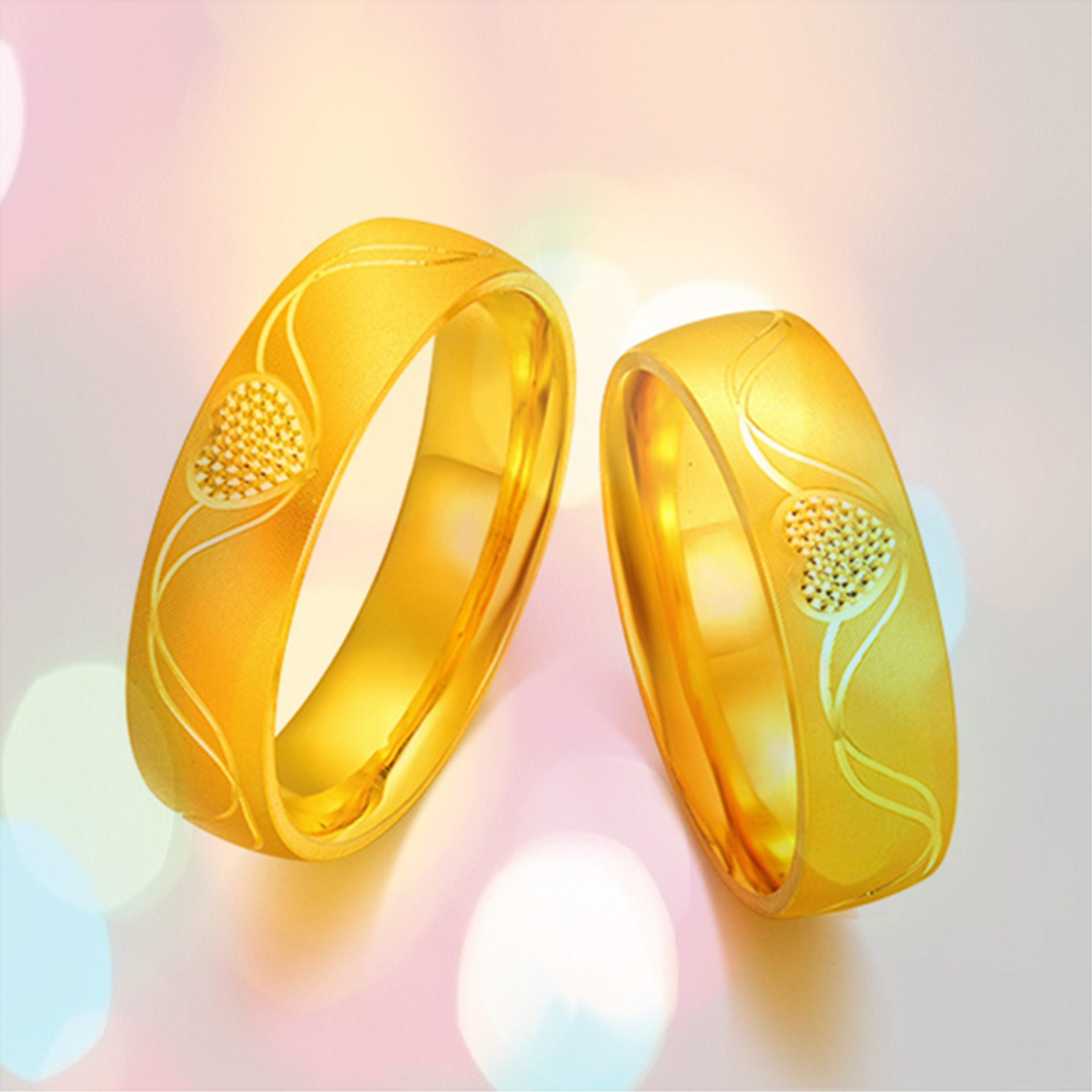 批发铜镀越南镀金男女款久创意爱心情侣开口戒指情人节饰品代