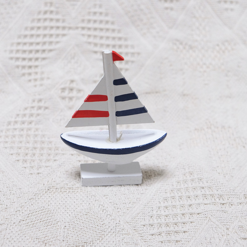 地中海风格 木制船摆件 小船模型工艺品 时尚家居 摄影道具装饰品