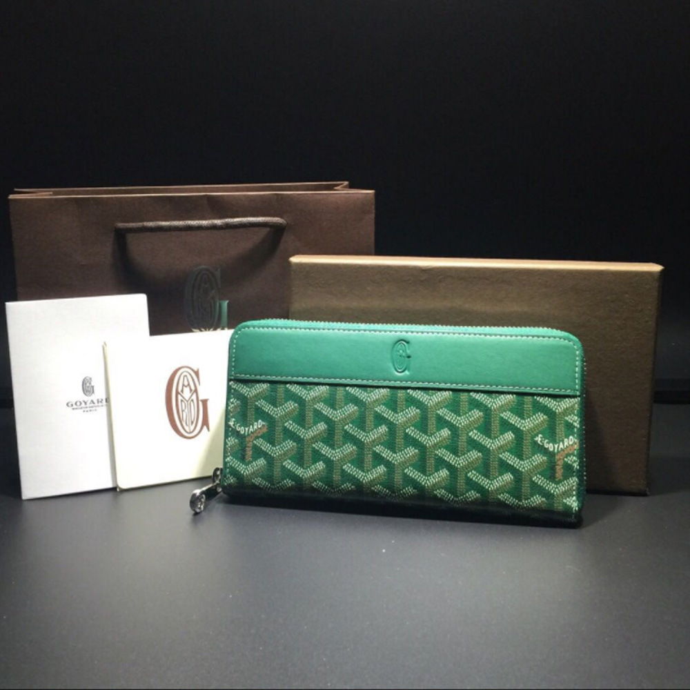 goyard戈雅长款拉链款钱包 多功能男女真皮多卡位卡夹手拿钱包