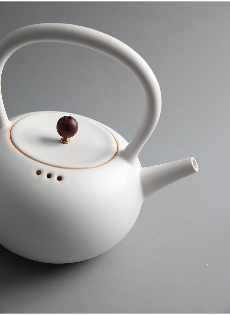 白陶电陶炉陶瓷泡茶煮茶壶手工电陶炉套装五行烧水壶白茶壶