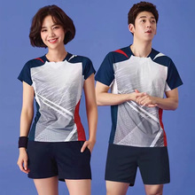 新款情侣羽毛球服套装男女短袖吸汗乒乓球服羽毛球运动服定制印字