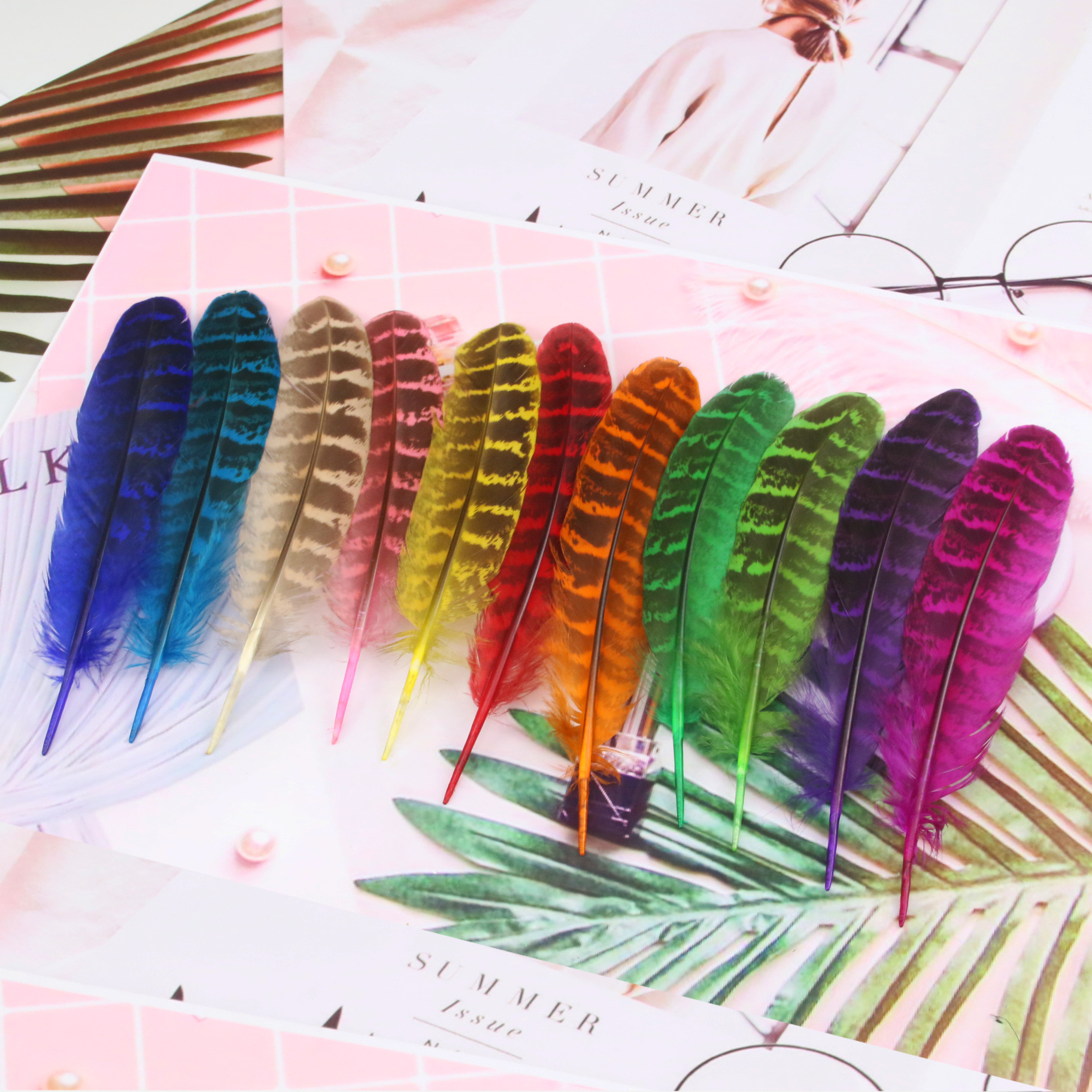 厂家直销彩色母山鸡窝翎diy羽毛现货