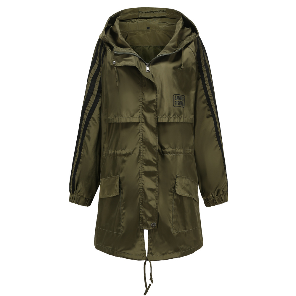 6xl跨境大码女装女式风衣连帽防尘外套宽松120kg可穿