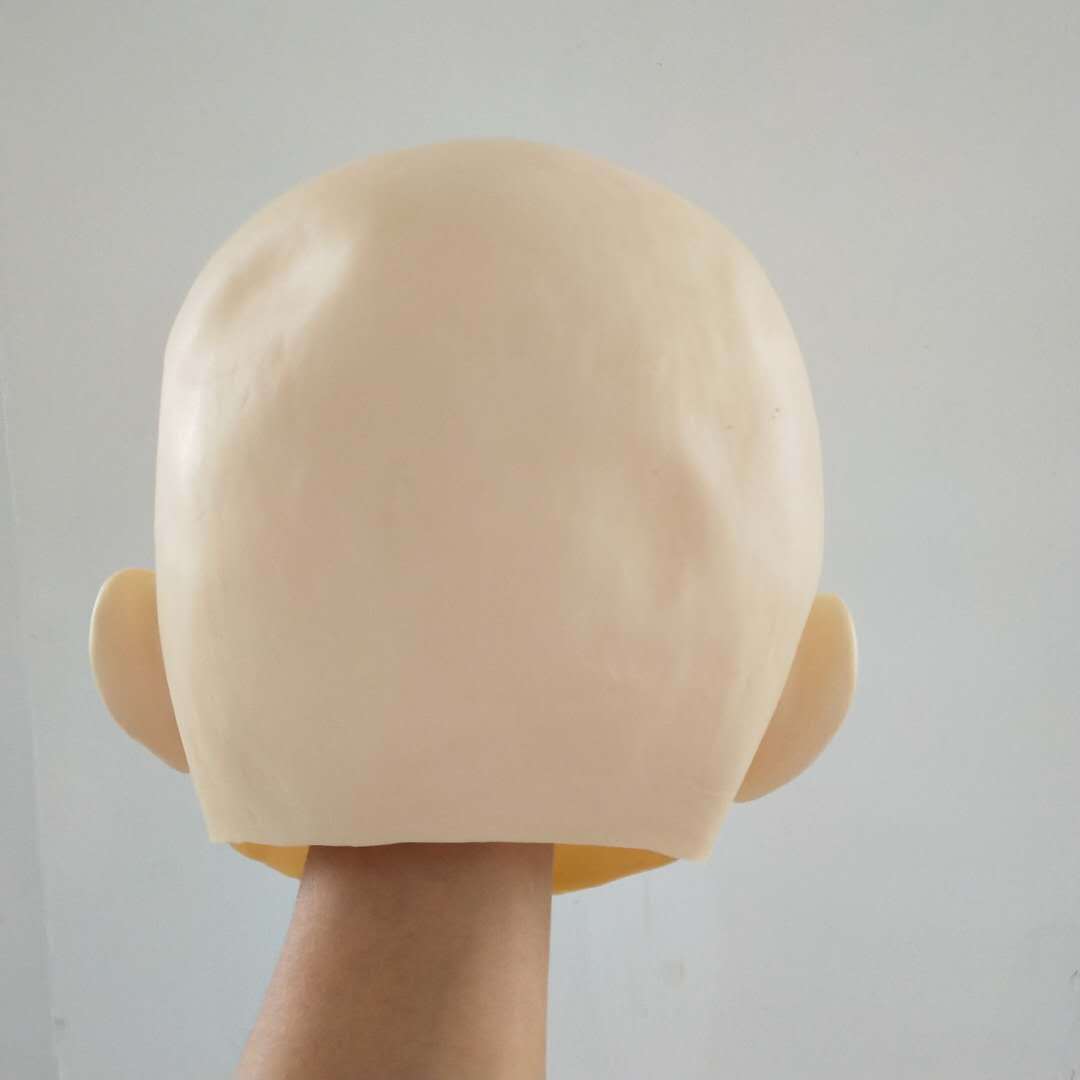 乳胶面具 万圣节头套美女头套 创意面具 乳胶光头美女头套