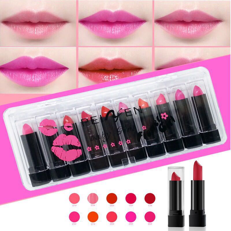 元店热卖佩妮芬p8253数字密码口红套装唇膏套装口红小样佩妮芬三只
