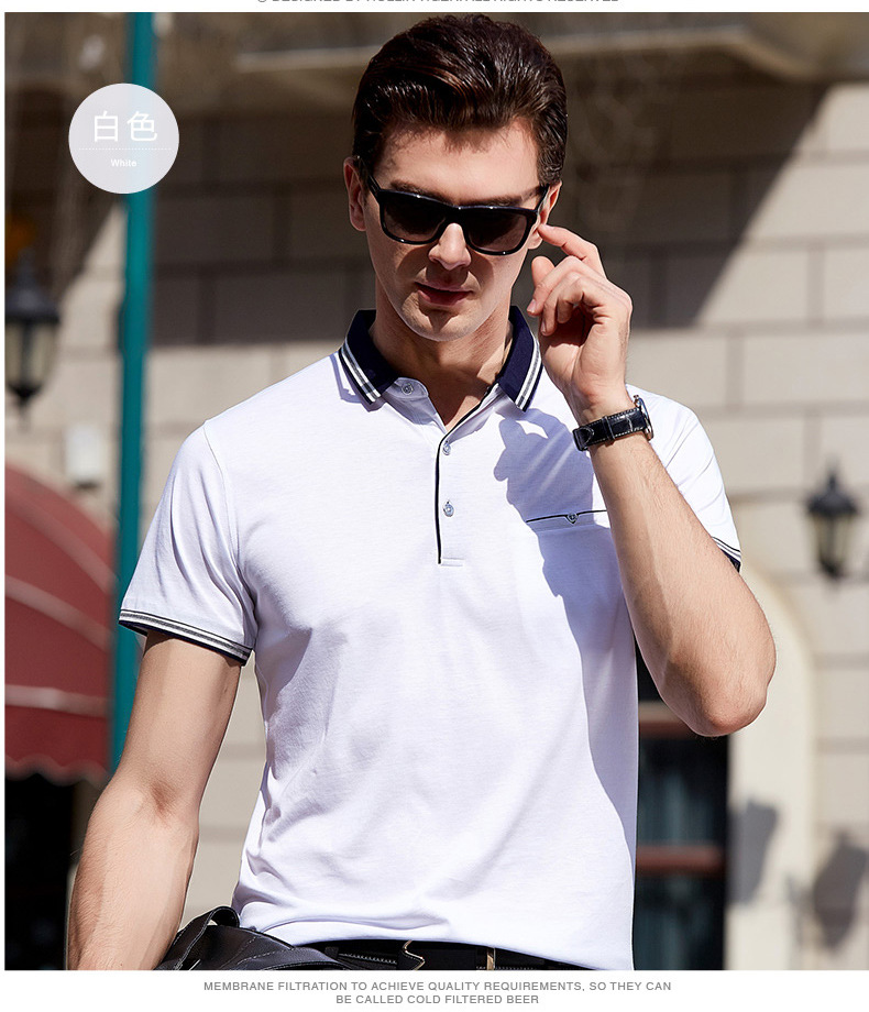 crocodile/鳄鱼恤2019夏新男装薄款纯色翻领polo商务休闲短袖t恤