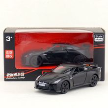 裕丰马珂垯5寸合金汽车日产尼桑GT-R金属玩具模型车哑黑开窗盒