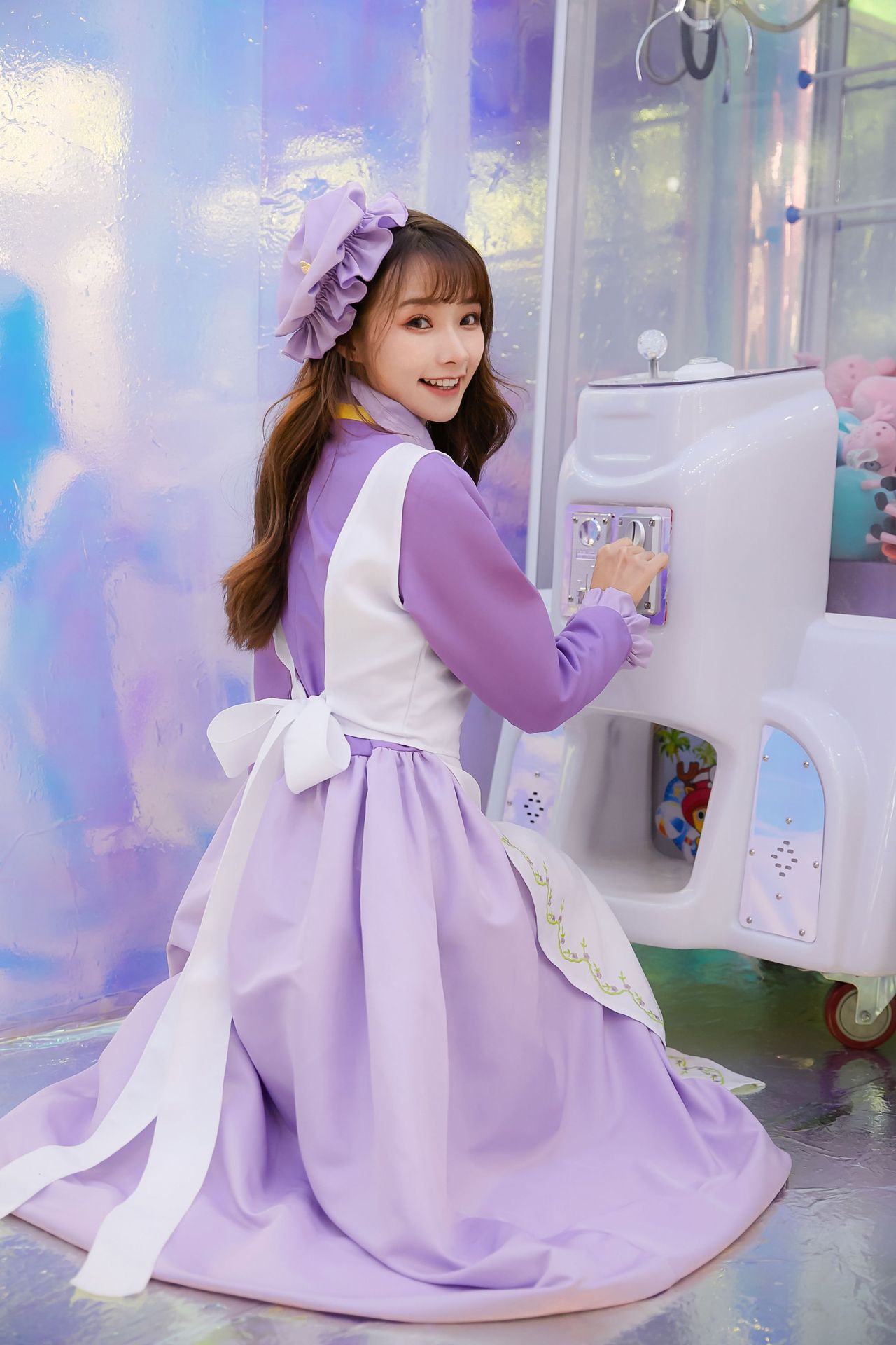 万圣节cos迪士茶堡太太紫色女佣女仆装洋气洛丽塔派对演出舞台装