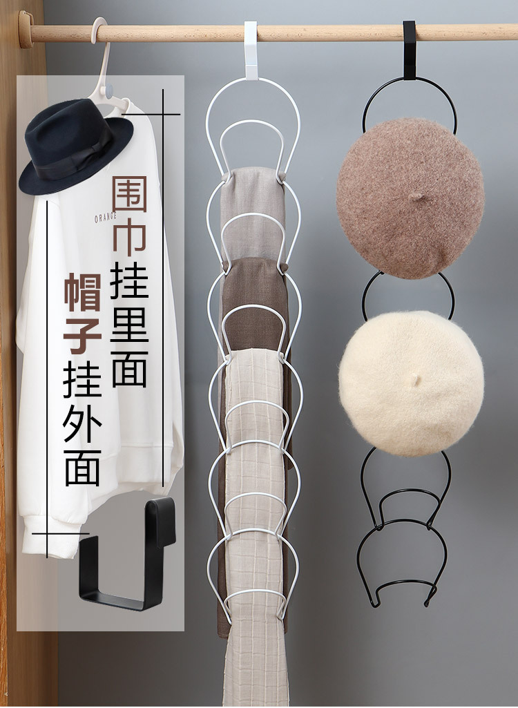 挂帽子整理收纳架家用挂帽架帽收纳架创意门后架子挂钩衣帽架