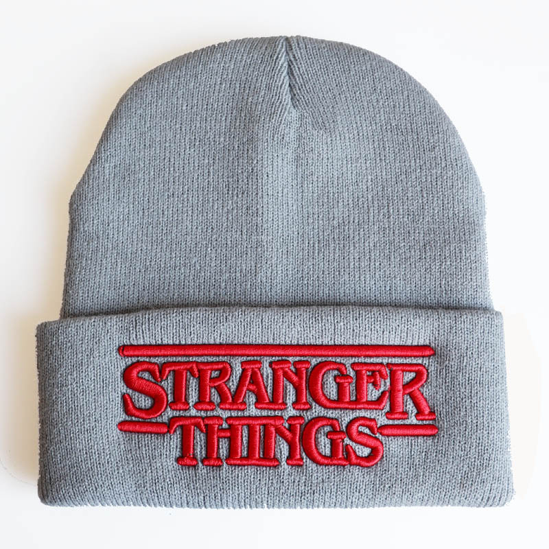 Exclusive for Cross-Border Stranger Things Stranger Things Letter Embroidery Knitted Hat Woolen Cap Pullover Hat