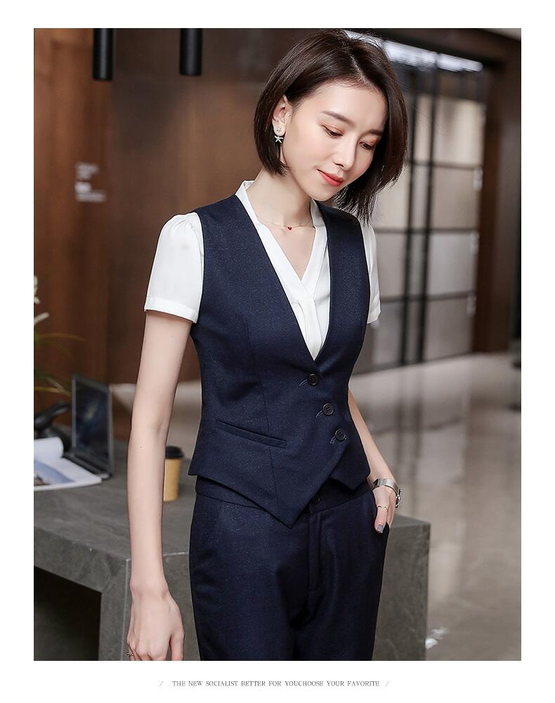 职业马甲女春2020新款气质修身马夹无袖坎肩背心黑西服套装工作服