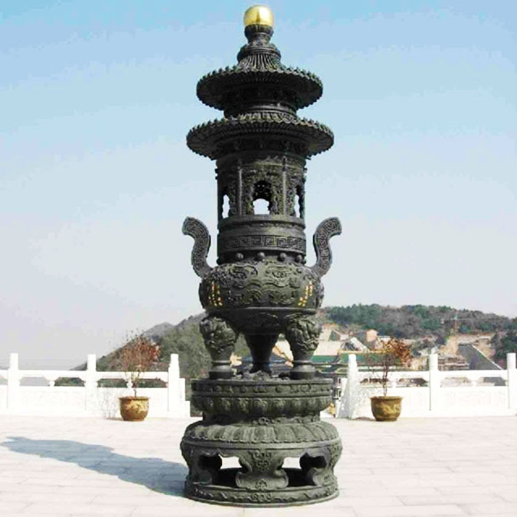 铜香炉批发厂家 铸铜宗祠圆形平口香炉摆件 大型香炉定制