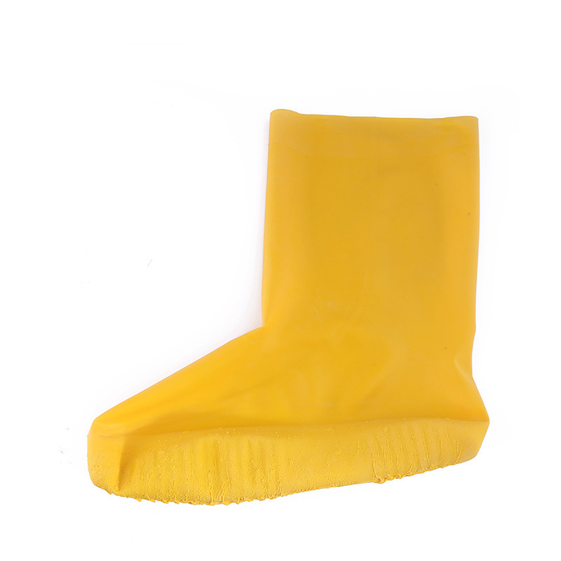 工业鞋套黄色牛筋耐酸碱乳胶鞋套 加厚耐磨劳保防护橡胶鞋套