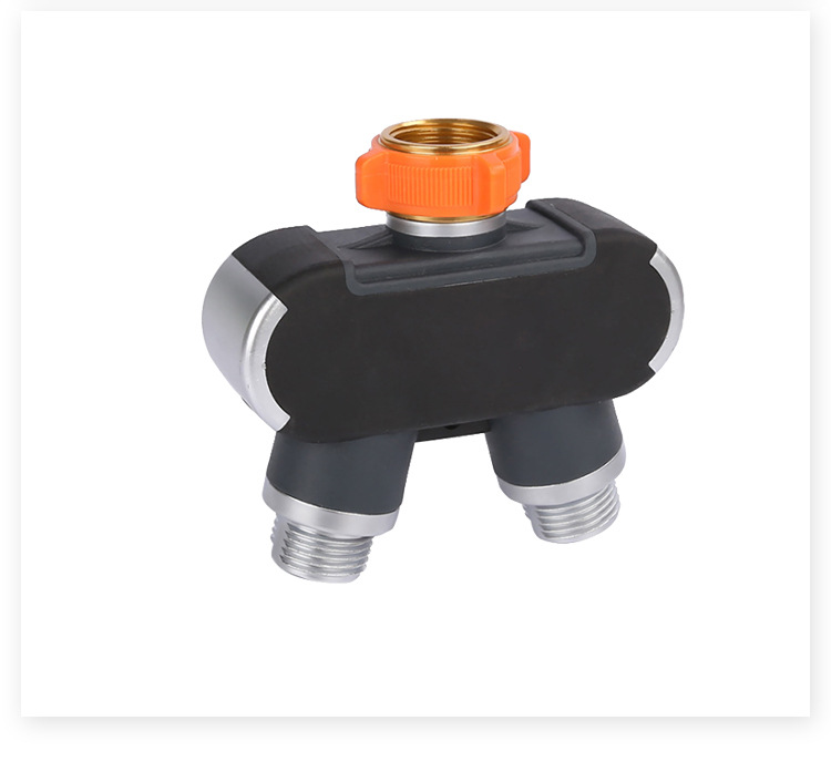 新款外牙纹双通分水器水龙头接头美牙分流器浇花接头欧牙双通