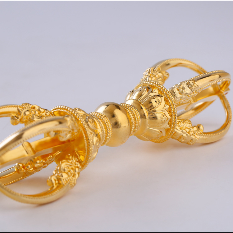 纯铜镀金五股金刚杵降魔杵藏传佛教用品密宗法器供奉修行大号摆件