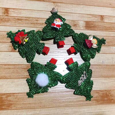 圣诞发夹圣诞节饰品夹子头饰发卡女圣诞树系列儿童装饰小顶夹批发