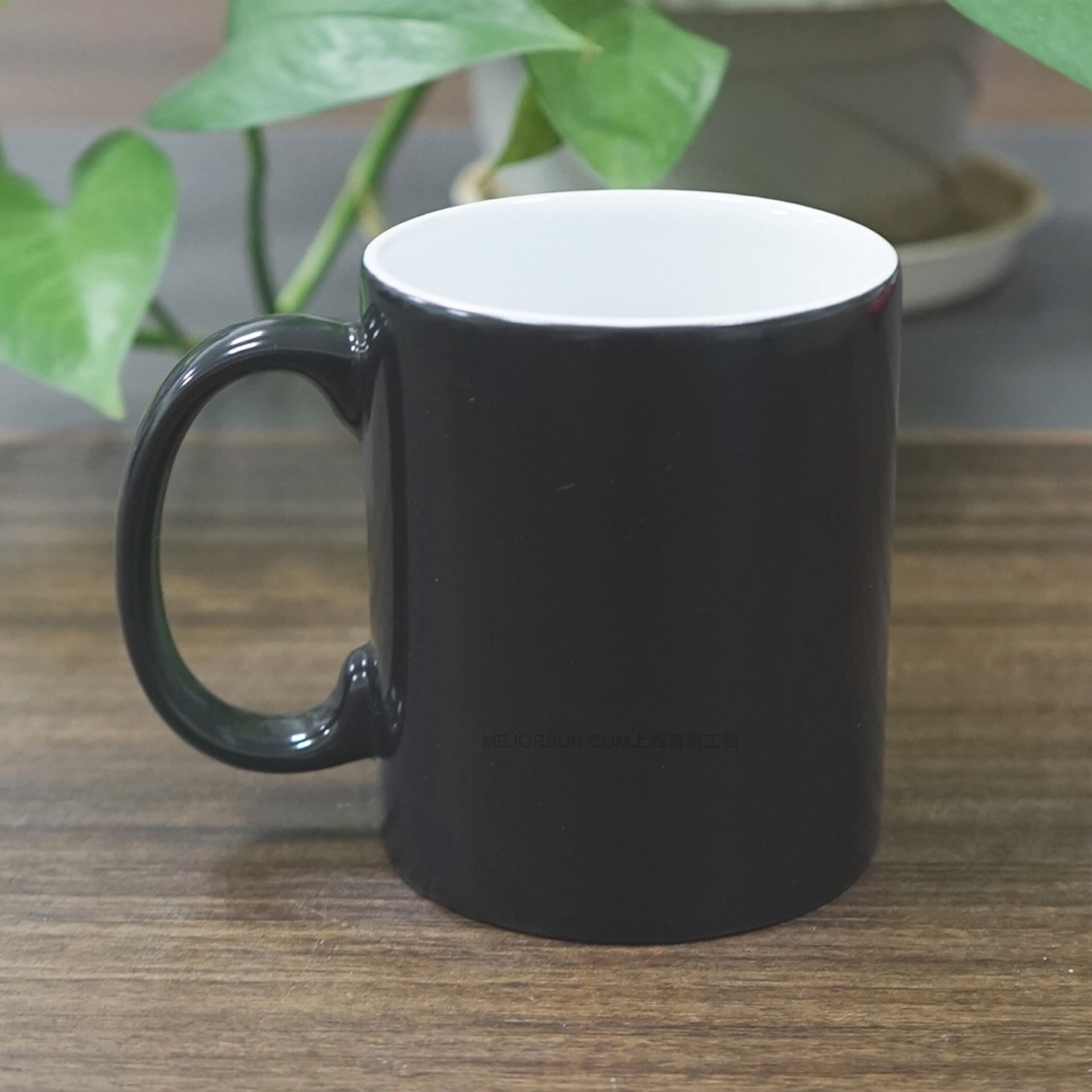 黑色变色水杯定制logo活动文创马克杯倒热水会变色的杯子生日礼物