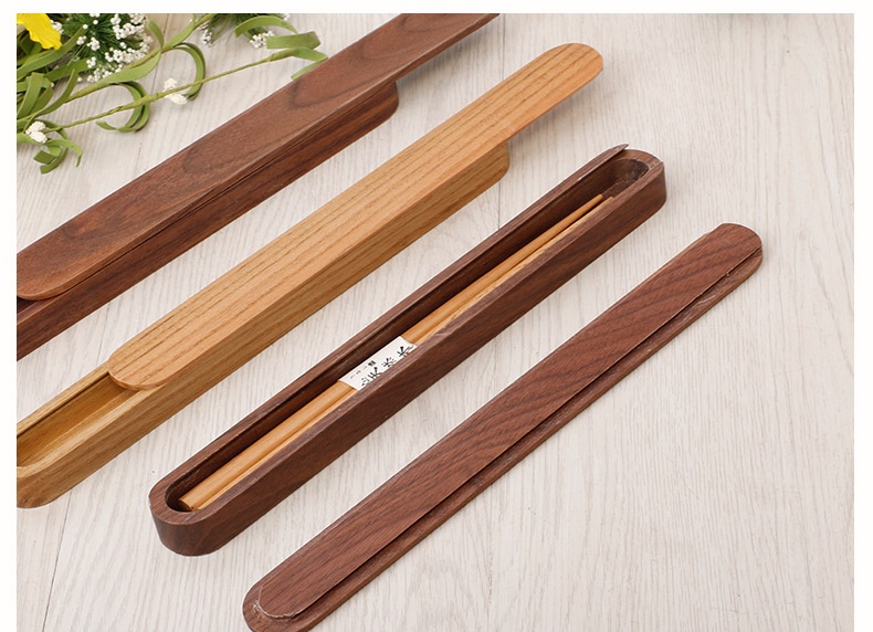 筷子盒便携餐具盒子木质餐具盒放装筷子勺子的收纳盒