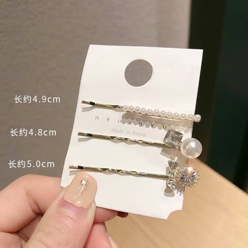 INS Korean Metal Barrettes Set Simple Word Clip Hair Accessories Internet Influencer Hairpin Side Clip Headdress Barrettes