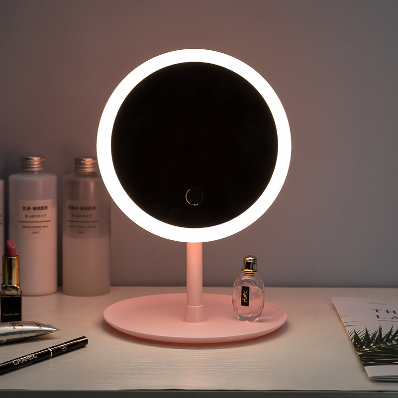 Led Make-up Mirror Wholesale Smart Dressing Mirror Desktop Desktop Mirror Students with Lights Fill Light Mirror Beauty Room