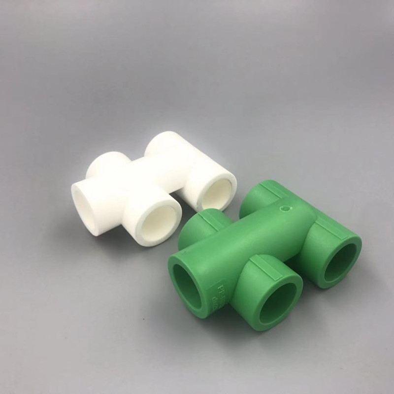 ppr分水五通热熔接头20/25水管接头管材配件过桥家装管件白色绿色