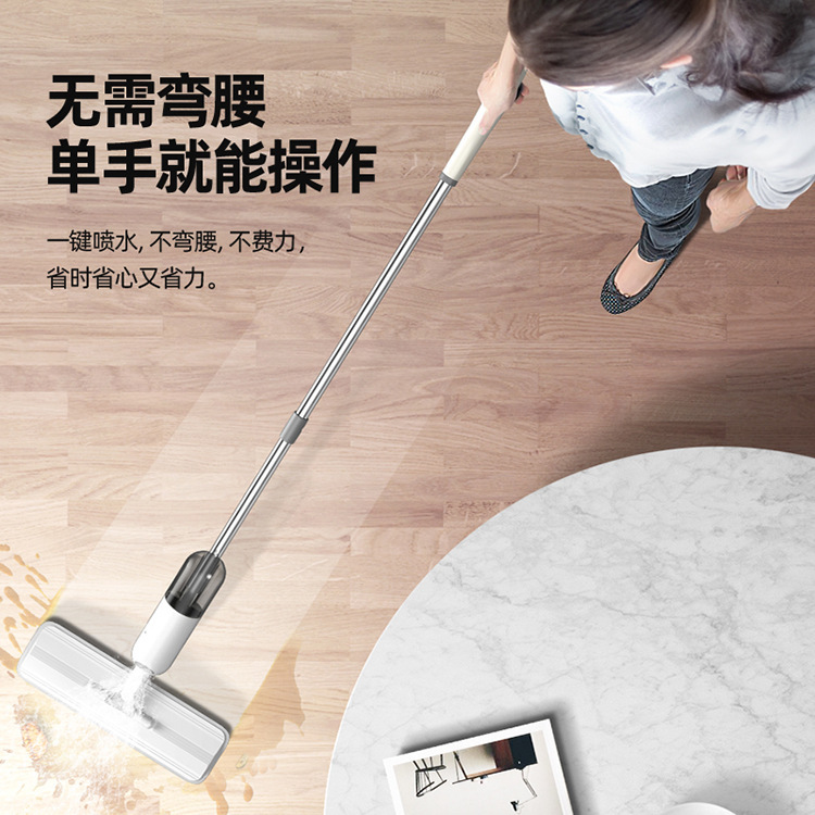 Water-Spraying Mop Household Cleaning Large Flat Mop Lazy Rotating Hand Washing Free Mopping Mop Wholesale