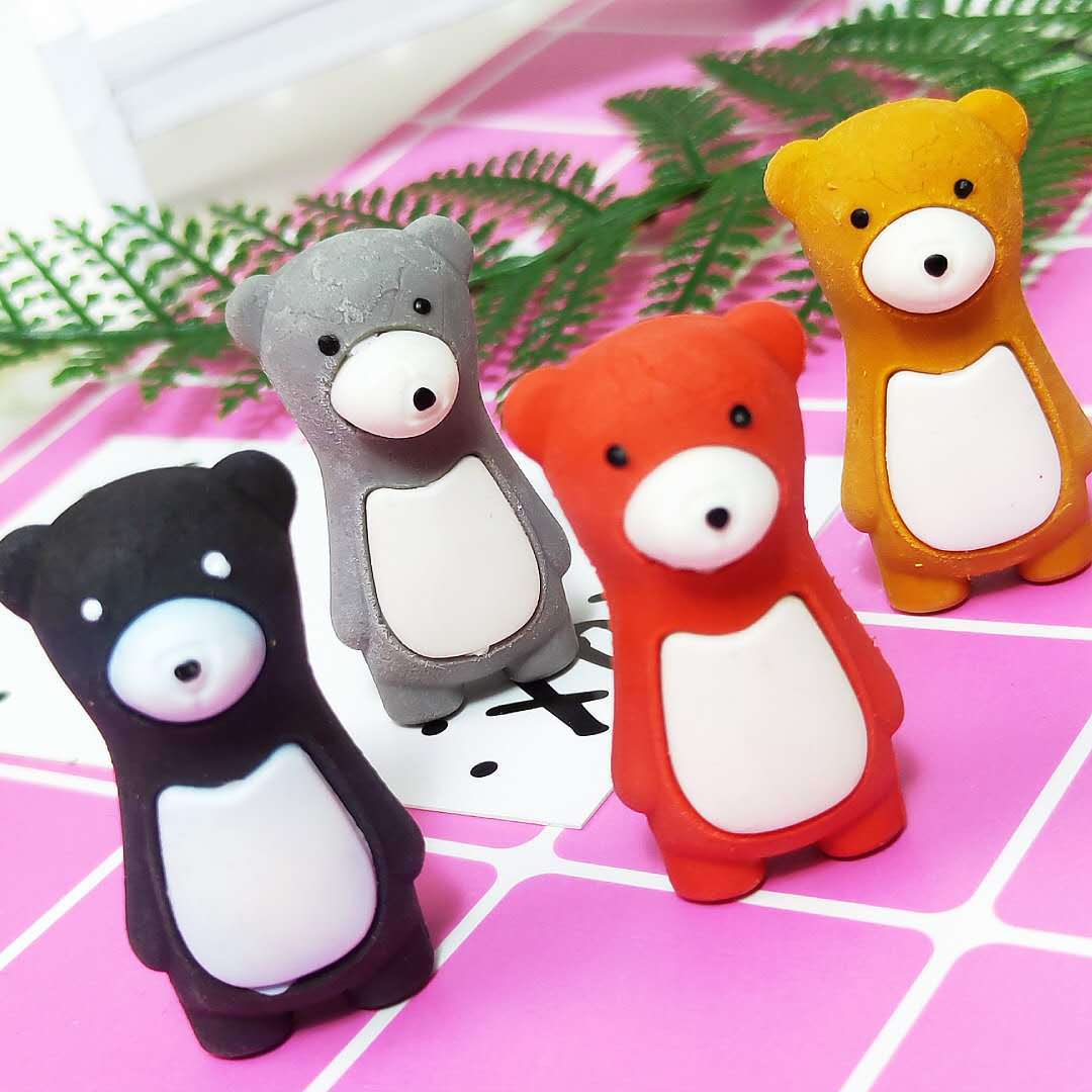 批发可拆卸小熊橡皮擦 可爱3d立体小熊橡皮 儿童学生学习文具礼物