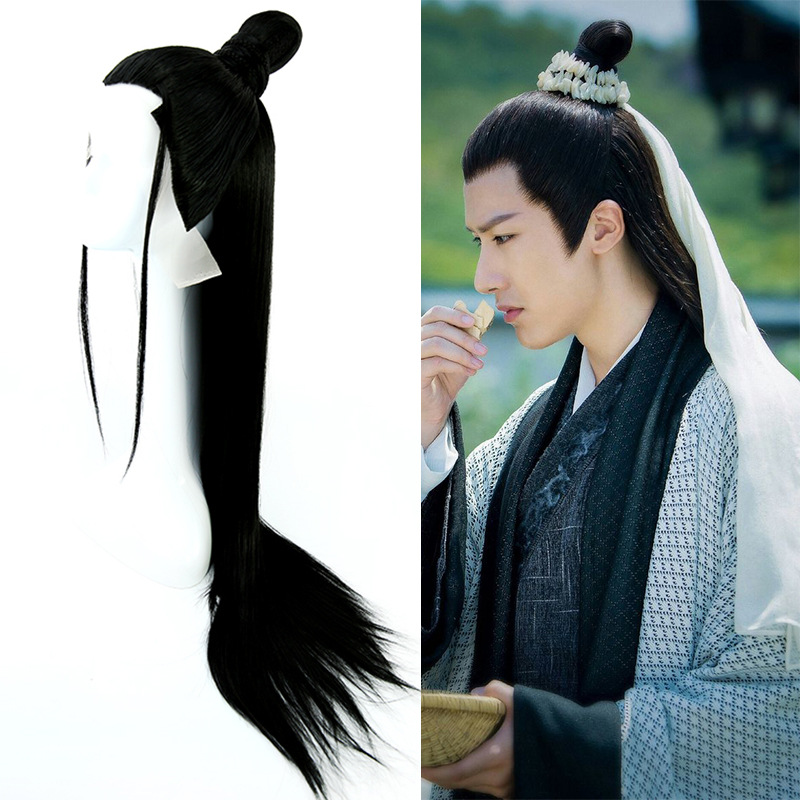 古装汉服假发男整顶古装造型男子全头套长直发古风造型古代假发男