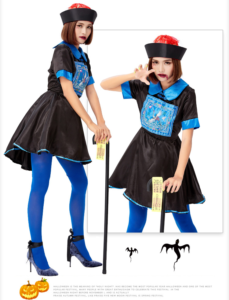 万圣节服装cosplay鬼怪成人古装女僵尸扮演服连衣裙出口日本配袜