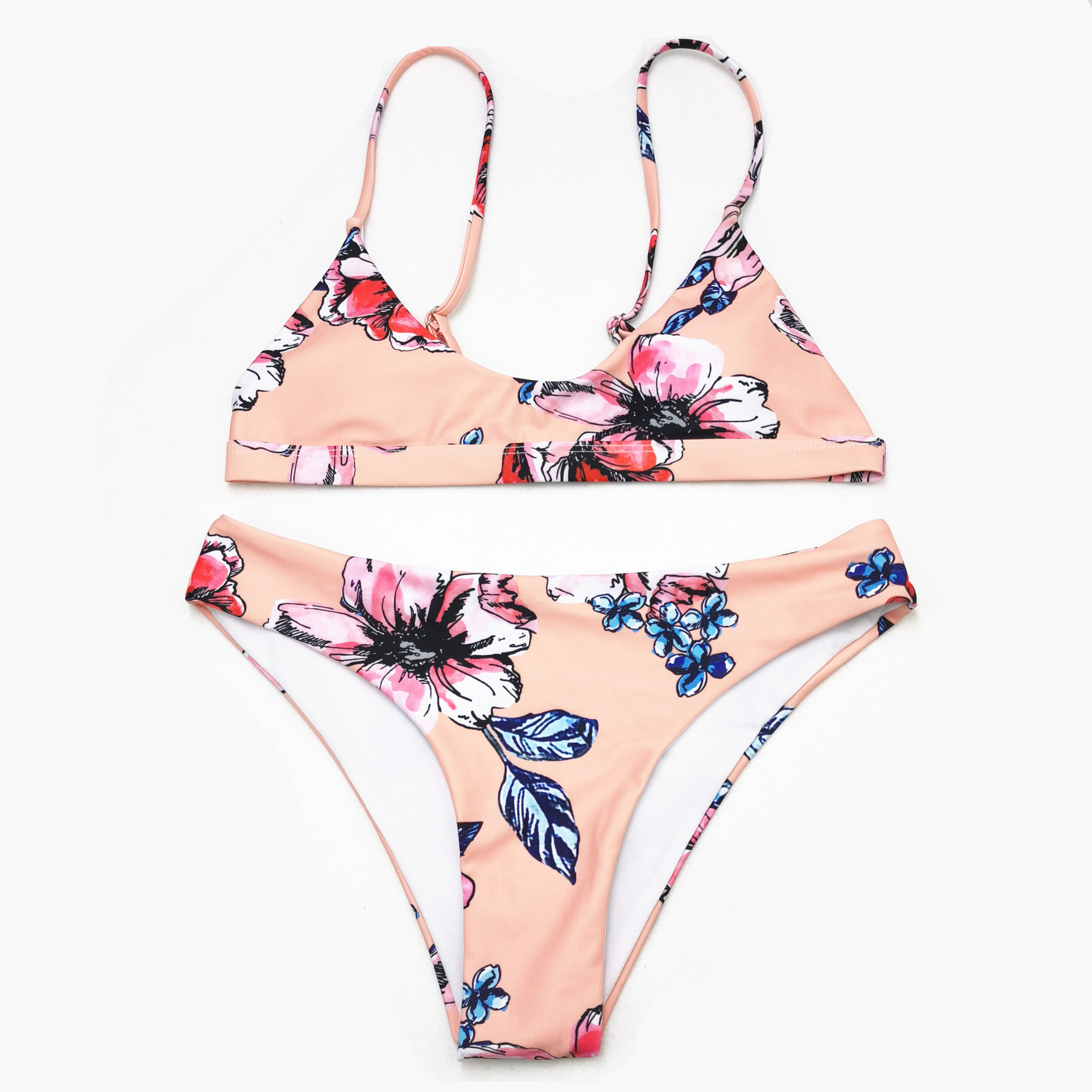 2020新款比基尼 wish亚马逊性感泳装欧美三角锦纶大码女士泳衣