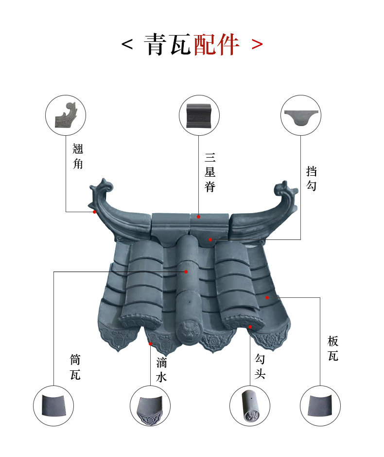 青瓦仿古瓦古建青瓦厂家瓦仿古小青瓦陶土板瓦片青砖青瓦量大从优