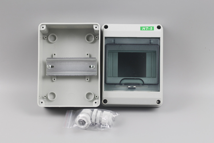 建溢ht5配电箱塑料回路箱防雨3小型空开盒室内外防水配电盒漏保4