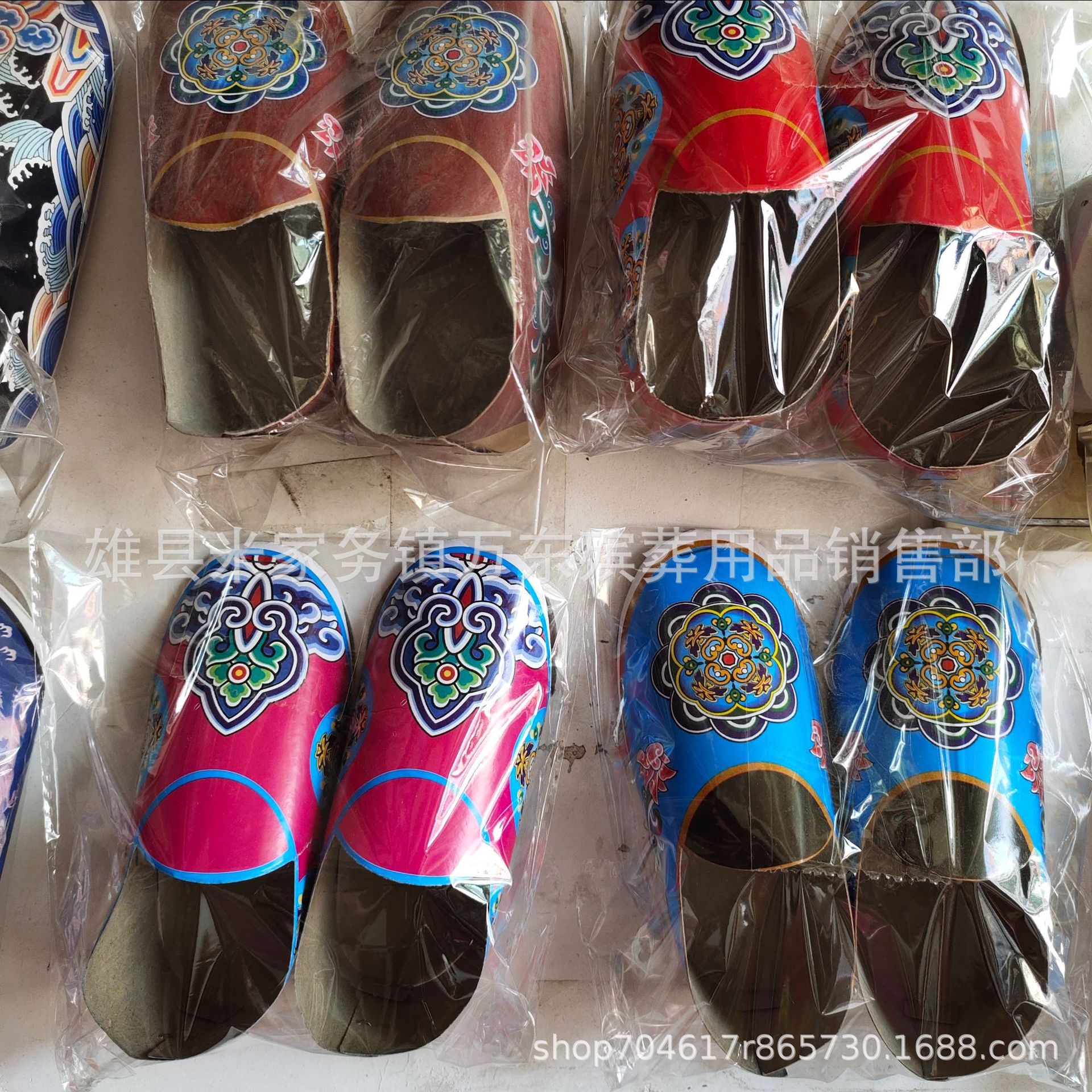 万东殡葬 半成品小花纸鞋 仿真纸皮鞋 大纸鞋 清明祭祀用品批发