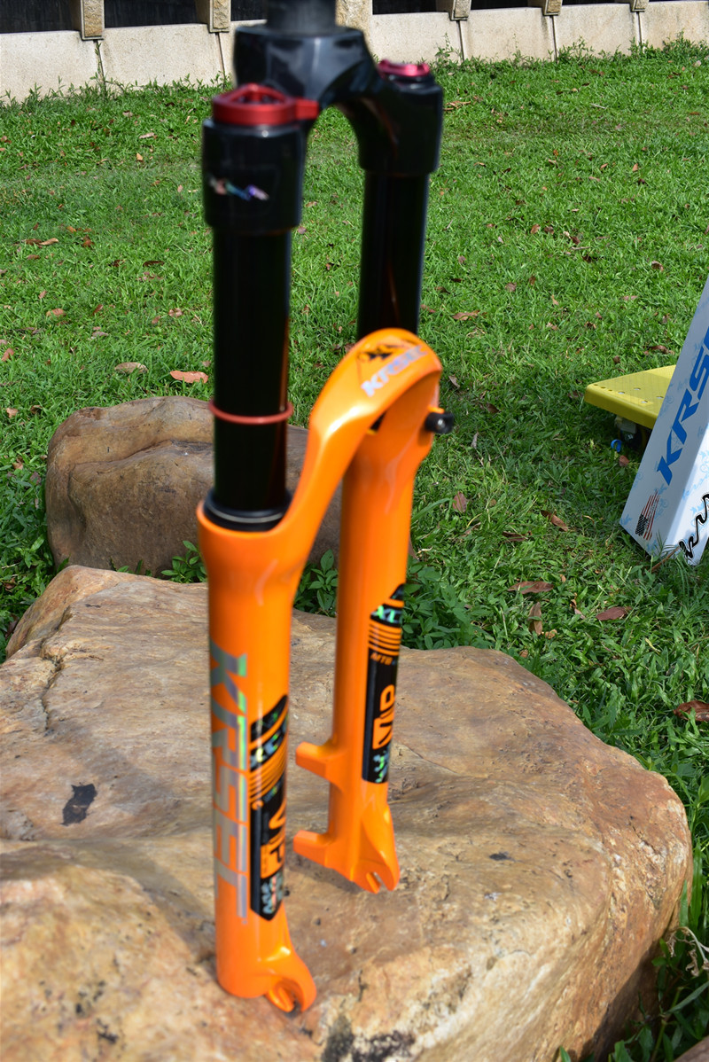 5寸29自行车前叉 肩控锁死黑色内管