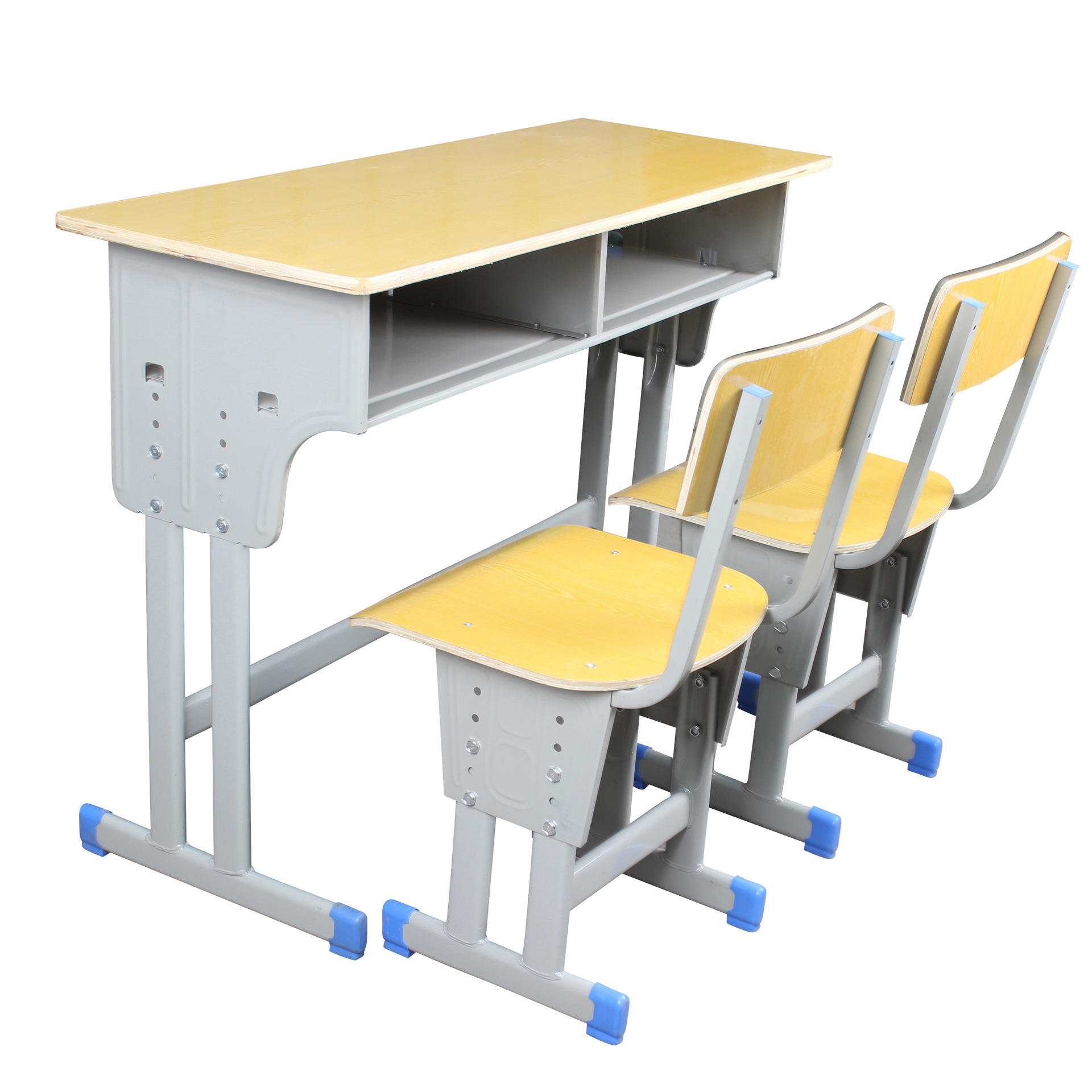 课桌椅双人双柱升降靠背椅多层板高中小学生成人都适合