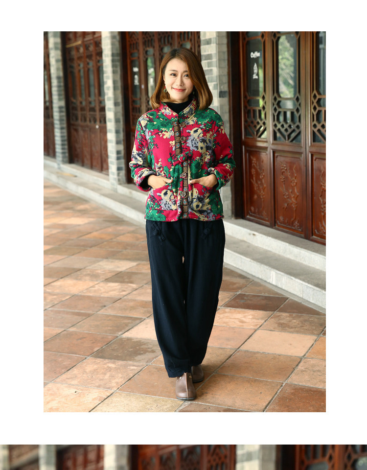 复古文艺棉麻棉衣女短款中国风民族风小棉袄冬季棉服外套厂家批发