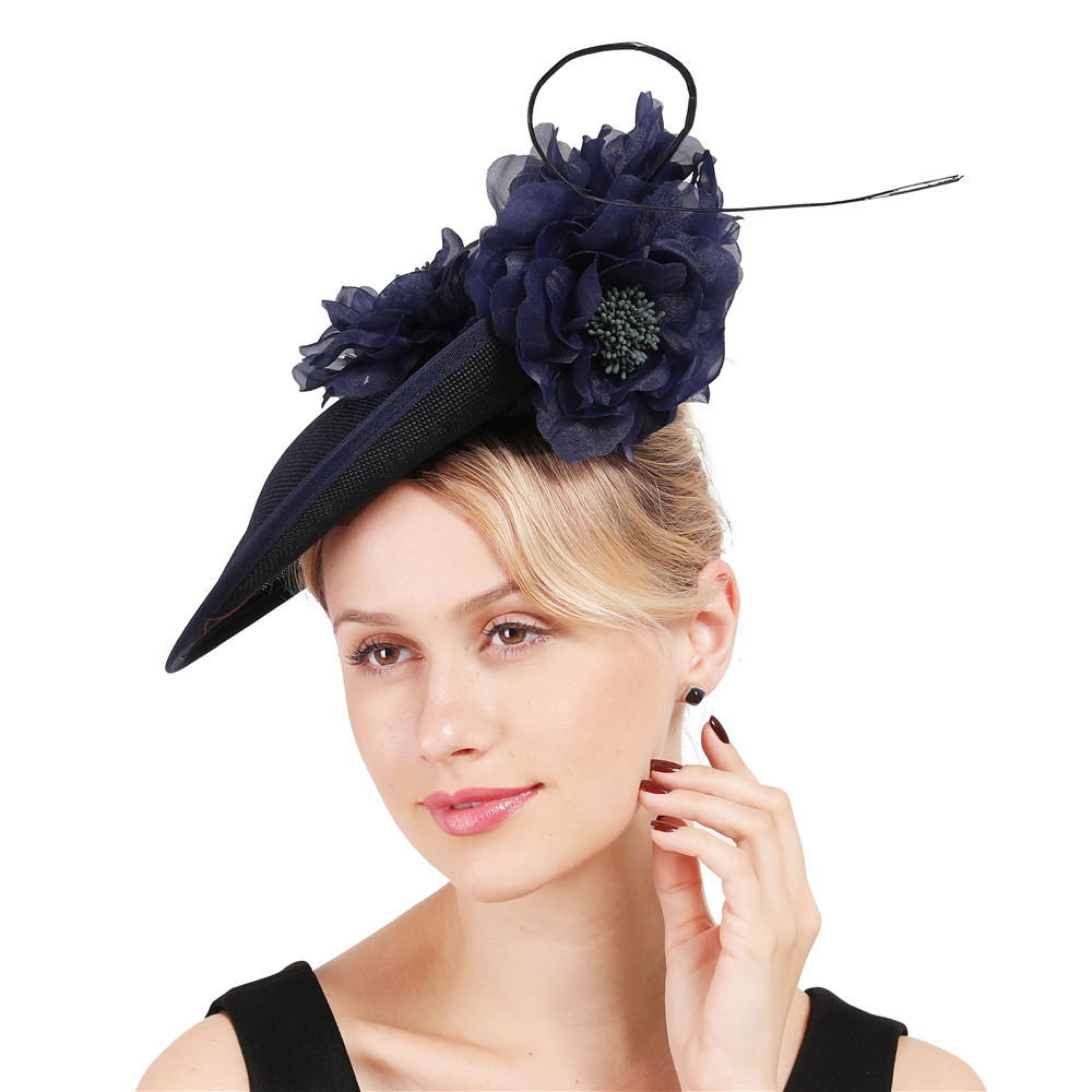 欧美名媛贵族气质赛马节大礼帽名媛家庭聚会发饰礼服头饰帽子款